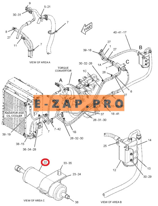 Осушитель кондиционера (ресивер) 283-4237-CH, 283-4237 экскаватора погрузчика CAT 428, CAT432, CAT434, CAT444, запчасти для экскаваторов, запчасти для экскаваторов