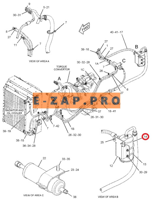 Гидроаккумулятор 170-0235-CH кондиционера экскаватора погрузчика CAT 428, CAT 432, CAT 434, запчасти для экскаваторов, запчасти для экскаваторов