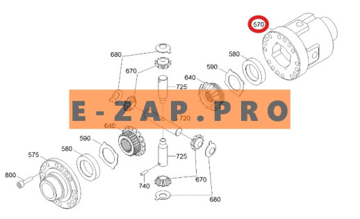 Корпус дифференциала ZGAQ-04045-TY переднего, заднего мостов экскаватора HYUNDAI R140W9, R140W9A, R140W9S, R170W7, R170W7A, R170W9, R170W9S, R180W9A,, запчасти для экскаваторов, запчасти для экскаваторов