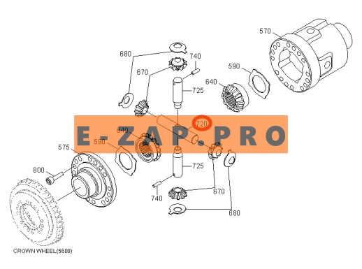 Ось дифференциала ZGAQ-02885-TY дифференциала переднего, заднего мостов экскаватора HYUNDAI HW140, R140W9, R140W9A, R140W9S, R160W9A, R170W7, R170W7A,, запчасти для экскаваторов, запчасти для экскаваторов