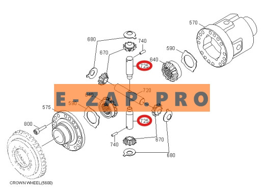 Ось дифференциала ZGAQ-04586-TY переднего, заднего мостов экскаватора HYUNDAI HW140, R140W9, R140W9A, R140W9S, R160W9A, R170W9, R180W9A, R180W9S, запчасти для экскаваторов, запчасти для экскаваторов