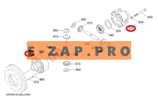Корпус дифференциала ZGAQ-02176-TY переднего, заднего мостов экскаватора HYUNDAI R170W7, R170W7A, R170W9S, R180W9S, запчасти для экскаваторов, запчасти для экскаваторов