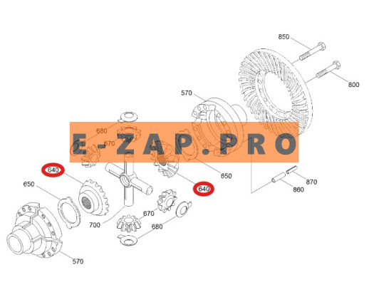 Шестерня (сателлит) дифференциала ZGAQ-01203-TY переднего, заднего мостов экскаватора HYUNDAI R200W7, R200W7A, R210W-9, запчасти для экскаваторов, запчасти для экскаваторов