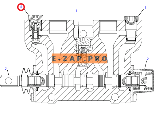 Клапан гидравлический 308-2883-US, 3082883 (вспом. секции фр. стрелы) экскаватора погрузчика CAT 416E, 416F, 420F, 422E, 422F, 428E, 428F, 430F, 432E,, запчасти для экскаваторов, запчасти для экскаваторов