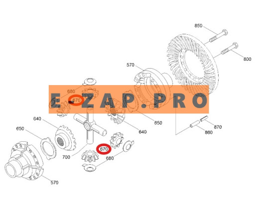 Сателлит ZGAQ-01205-TY дифференциала переднего, заднего мостов экскаватора HYUNDAI R200W7, R200W7A, R210W-9, запчасти для экскаваторов, запчасти для экскаваторов