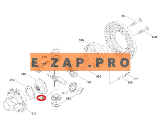 Крестовина дифференциала ZGAQ-01207-GR переднего, заднего мостов экскаватора HYUNDAI R200W7, запчасти для экскаваторов, запчасти для экскаваторов