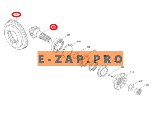 Главная пара ZGAQ-02300+ZGAQ-02299-TY переднего, заднего мостов экскаватораHYUNDAI HW210, R200W7, R200W7A, R210W-9, R210W9A, R210W9AMH, R210W9MH, R210, запчасти для экскаваторов, запчасти для экскаваторов