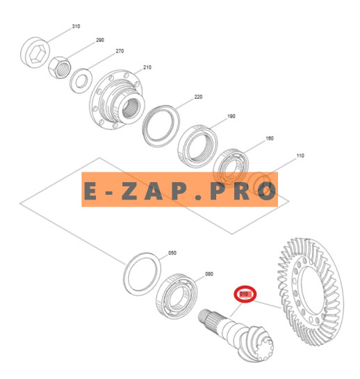 Главная пара ZGAQ-08226-TY переднего, заднего мостов экскаватора HYUNDAI R170W-7, R1700W, R170W-3, R1700W-3, запчасти для экскаваторов, запчасти для экскаваторов