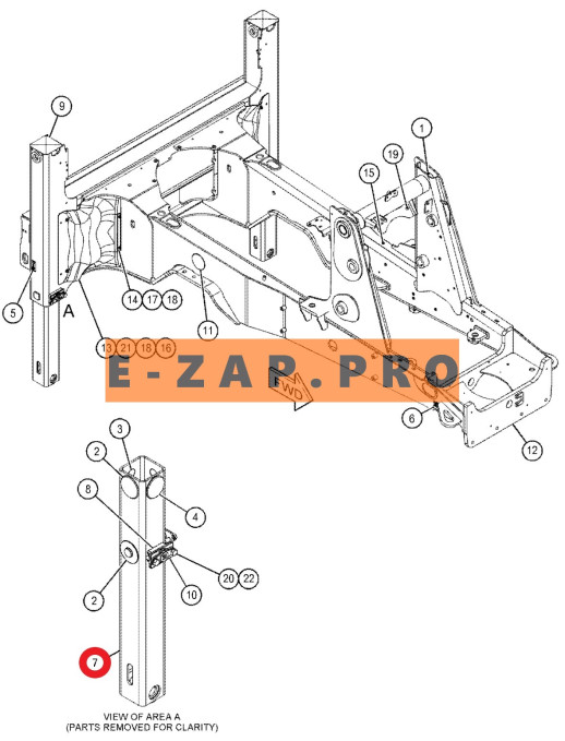 Труба аутригера 330-0798-TY, 3300798 (стойка стабилизатора, лапы) экскаватора погрузчика 422E, 422F,, запчасти для экскаваторов, запчасти для экскаваторов