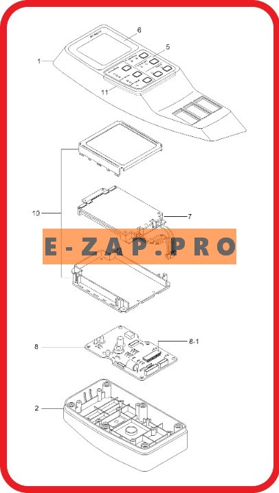 Монитор (панель приборов, дисплей) 21N8-30013-CH, 21N8-30010, 21N8-30011, 21N8-30012, 21N8-30014, 21N8-30015, 21N8-30016,  21N8-35000 экскаватора HYUN, запчасти для экскаваторов, запчасти для экскаваторов