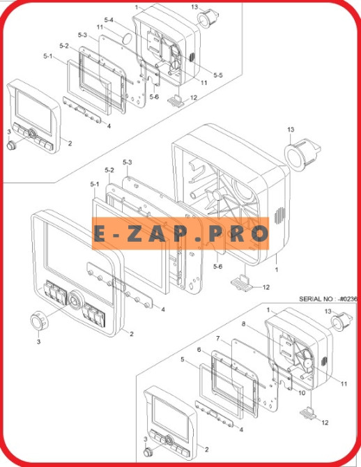 Монитор (панель приборов, дисплей) 21Q6-33402-CH, 21Q6-30102, 21Q6-30103, 21Q6-30104, 21Q6-30105 экскаватора HYUNDAI, запчасти для экскаваторов, запчасти для экскаваторов