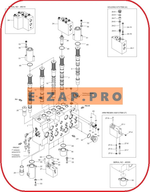 Гидрораспределитель в сборе 31Q4-15120-KR, 31Q4-15124 экскаватора R140W9, R140W9S, запчасти для экскаваторов, запчасти для экскаваторов