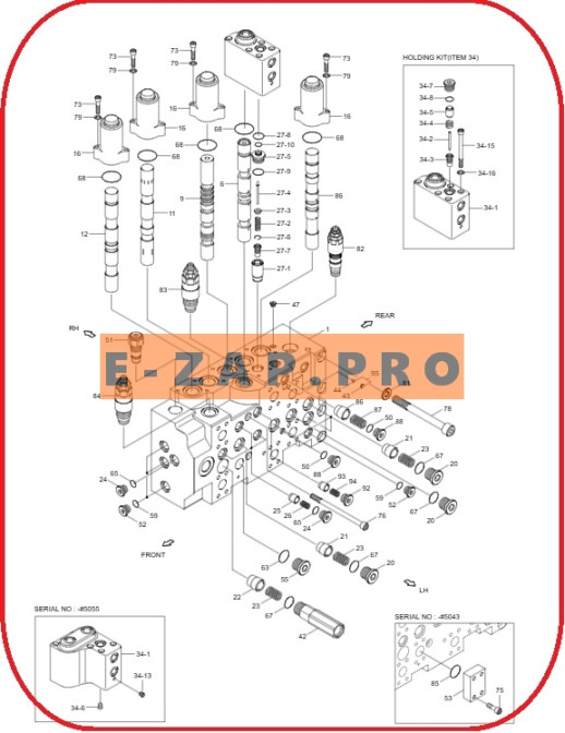 Гидрораспределитель в сборе 31Q6-15120-KR, 31Q6-15122 экскаватора R210W9S, запчасти для экскаваторов, запчасти для экскаваторов